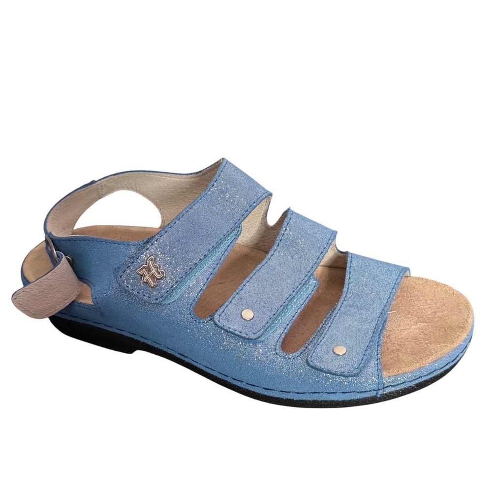 Helle Orthopedic Comfort Sandals Womens 37 US 6 6.5 Blue Slip on Support Shoes